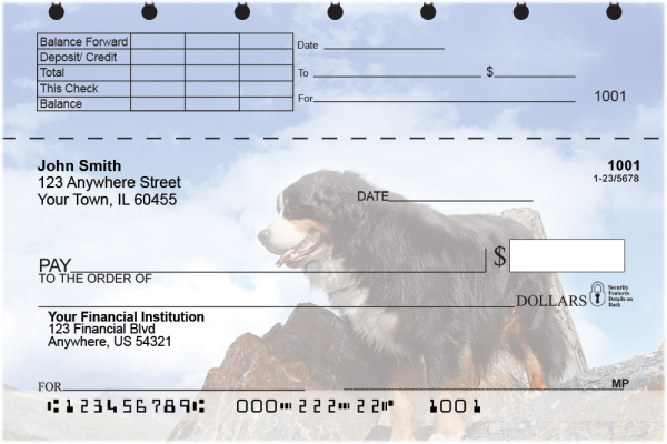 Bernese Mountain Dog Top Stub Checks | TSDOG-93