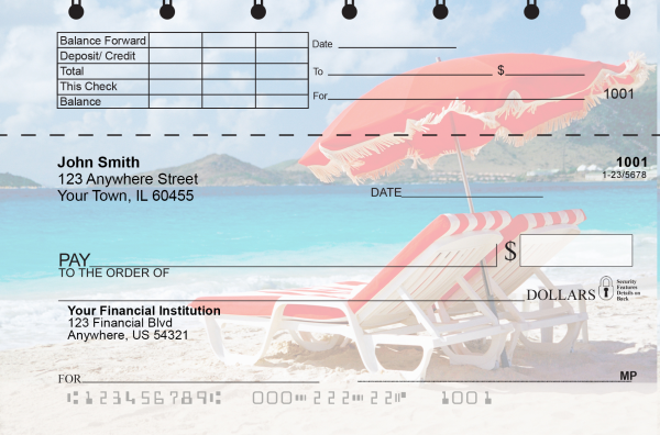Beach Loungers Top Stub Personal Checks  | TSEVC-25