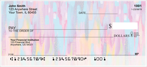 Colorful Brush Strokes Personal Checks By EttaVee