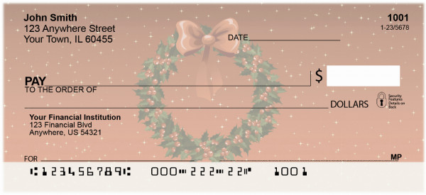 Holiday Wreath Personal Checks | XMS-18